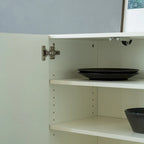 Mobile a 4 ante, mobile moderno d'accento, madia a buffet, mobile da ingresso con spazio di archiviazione per soggiorno, sala da pranzo