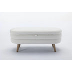 Panca contenitore in tessuto bouclé