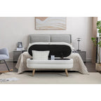 Panca contenitore in tessuto bouclé