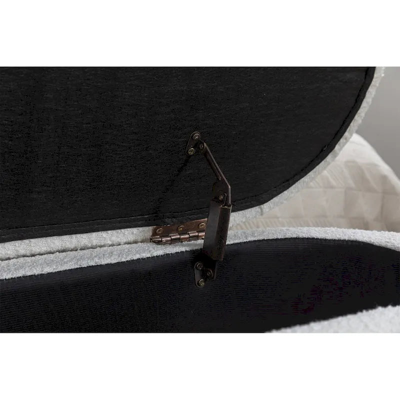 Panca contenitore in tessuto bouclé