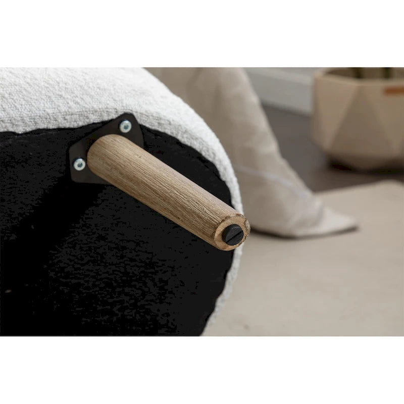 Panca contenitore in tessuto bouclé