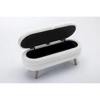 Panca contenitore in tessuto bouclé