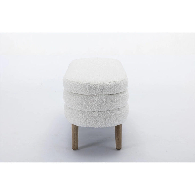 Panca contenitore in tessuto bouclé