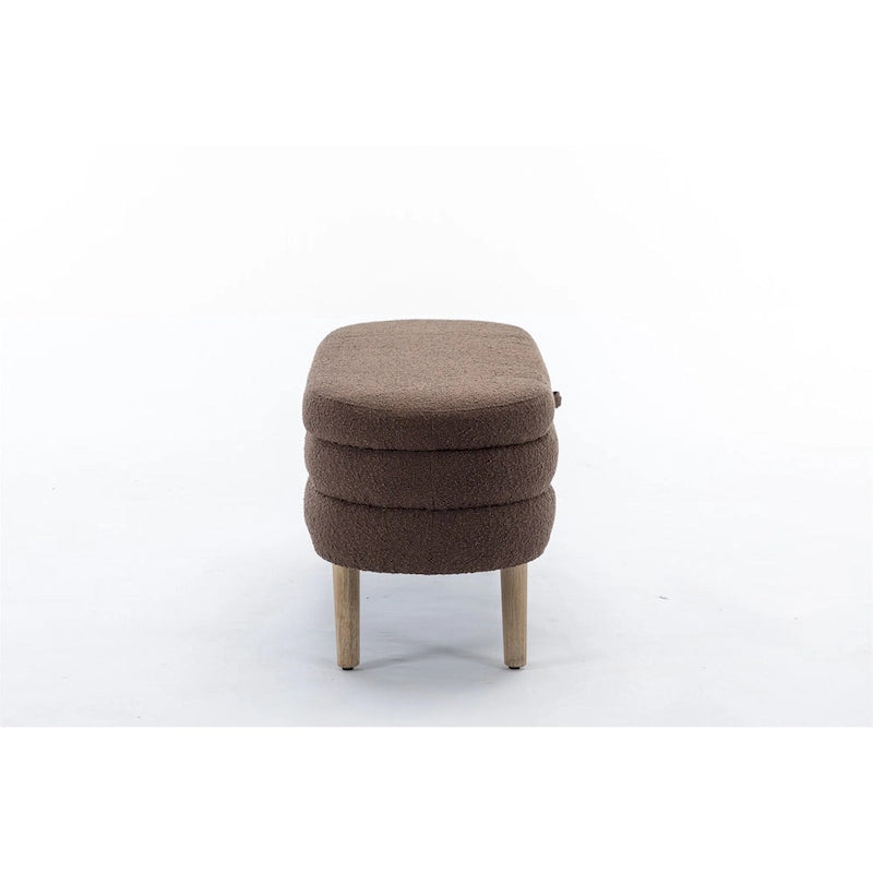 Panca contenitore in tessuto bouclé