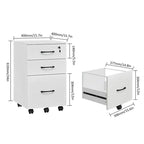 Cassettiera mobile in legno a 3 cassetti