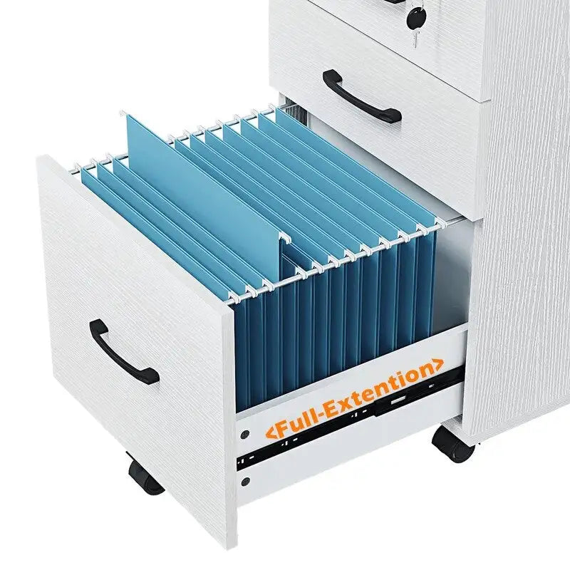 Cassettiera mobile in legno a 3 cassetti