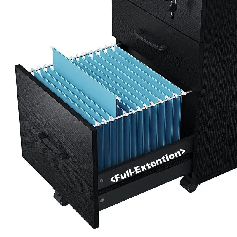 Cassettiera mobile in legno a 3 cassetti