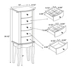 Portagioie a tre cassetti con bordo smerlato - 35,5 - Bianco