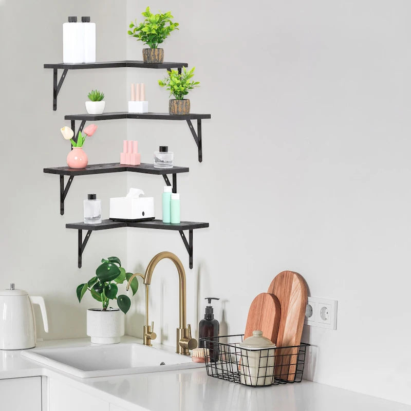 Mensole Flottanti in Legno, Set da XX, Scaffali a Parete per Bagno, Camera da Letto, Soggiorno e Cucina, Decorazione Murale 40,6 x 29 cm