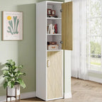 75.4 Inches Wood Storage Cabinet with 2 Doors and 6 Shelves