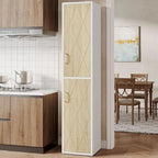 Mobiletto in Legno da 75,4 Pollici con 2 Ante e 6 Ripiani