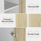 Mobiletto in Legno da 75,4 Pollici con 2 Ante e 6 Ripiani