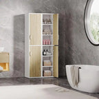 Mobiletto in Legno da 75,4 Pollici con 2 Ante e 6 Ripiani