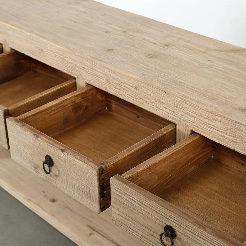 Madia 70 Long Capri 4 cassetti Piano massello in pino naturale invecchiato