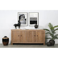 Capri Sideboard With 4 Doors, Weathered Pinewood 86.6x18.9x39.8H