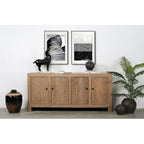 Capri Sideboard With 4 Doors, Weathered Pinewood 86.6x18.9x39.8H
