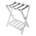 Foldable Luggage Rack with Shelf - 24.75 - White and Gray