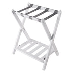 Foldable Luggage Rack with Shelf - 24.75 - White and Gray