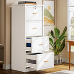 Vertical 4 Drawer File Cabinet with Lock and Key for Home Office