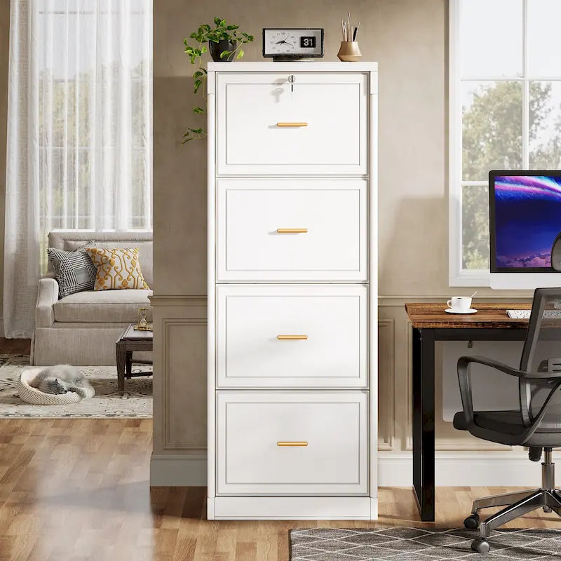 Classificatore verticale a 4 cassetti con serratura e chiave per ufficio domestico