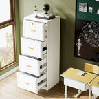 Classificatore verticale a 4 cassetti con serratura e chiave per ufficio domestico