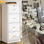 Classificatore verticale a 4 cassetti con serratura e chiave per ufficio domestico