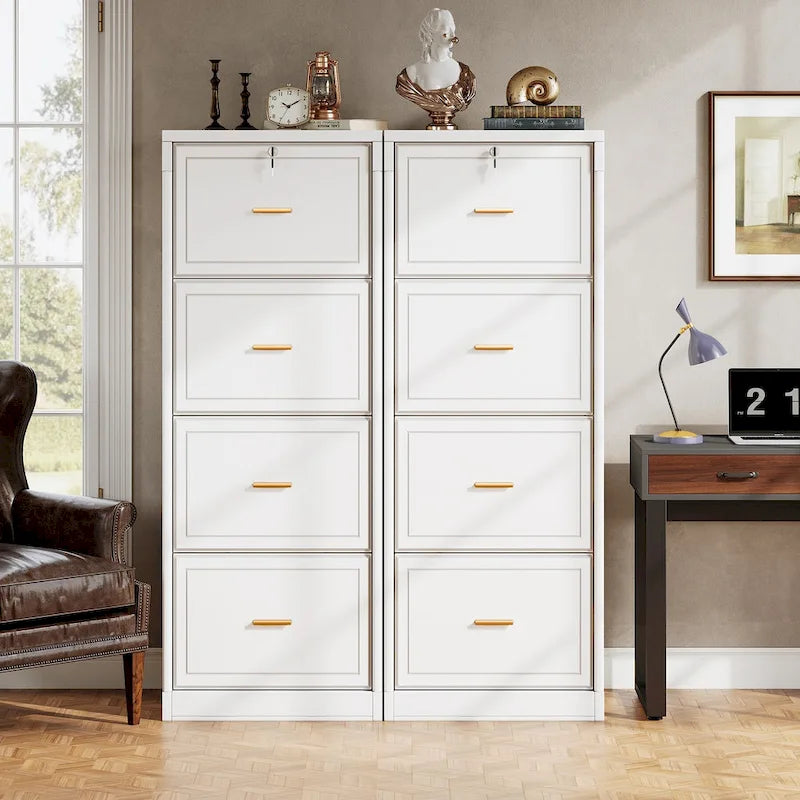 Classificatore verticale a 4 cassetti con serratura e chiave per ufficio domestico