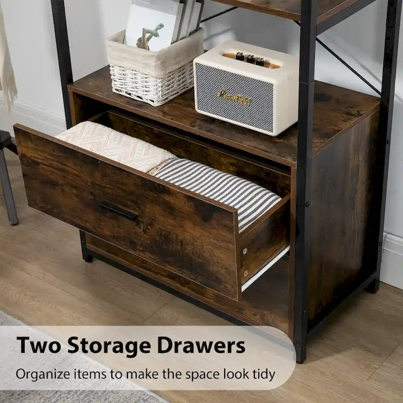 Libreria industriale con cassetti archivio