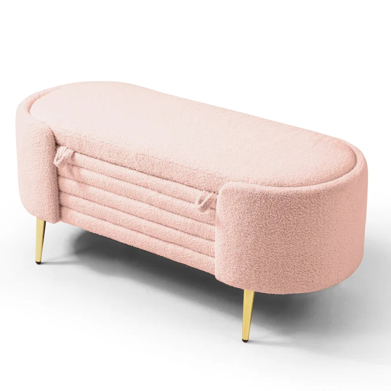 Panca moderna imbottita in poliestere da fondo letto con grande contenitore/ottoman