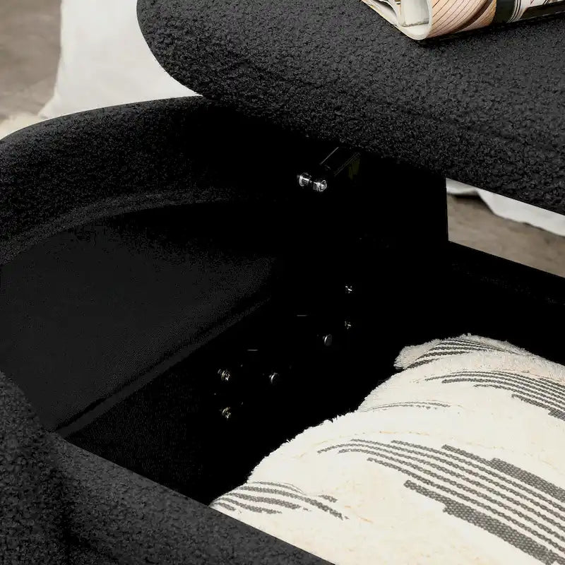 Panca moderna imbottita in poliestere da fondo letto con grande contenitore/ottoman