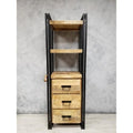 Handmade Mango Wood Tall Rack with Wood Drawers (India) - 71H x 23.75W x 15.75D