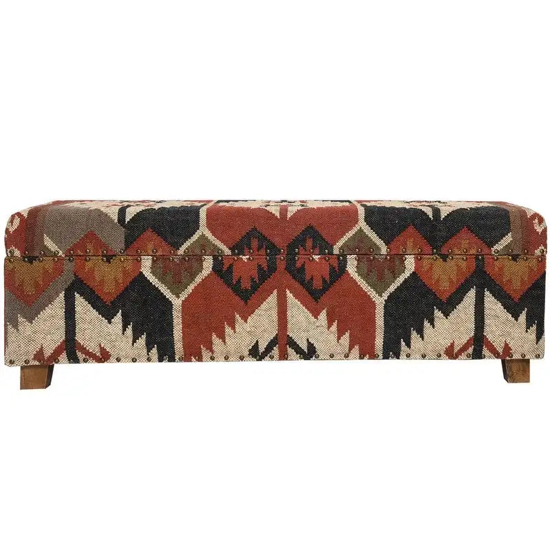 Panca Contenitore Rivestita in Kilim Fatta a Mano