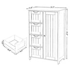 Mobiletto da bagno bianco con ripiani regolabili e cassetti