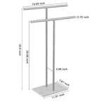 Porta-asciugamani doppio a T da appoggio con base in marmo
