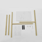 Porta-asciugamani doppio a T da appoggio con base in marmo