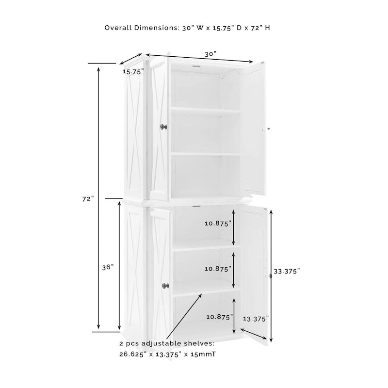 Crosley Clifton Mobile Dispensa Alto - 30W x 15.75D x 72H