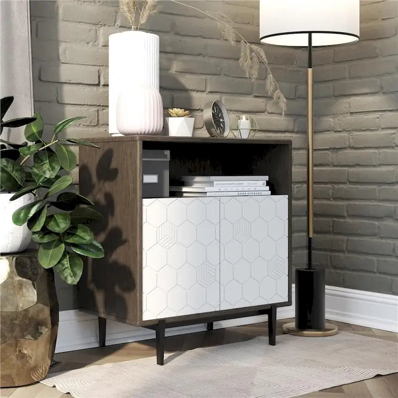 CosmoLiving by Cosmopolitan Olivia Grey Storage Cabinet