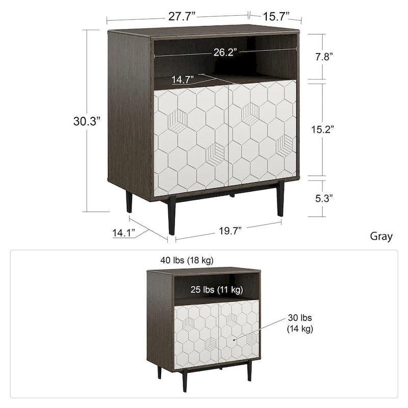 Mobile contenitore Olivia grigio CosmoLiving by Cosmopolitan