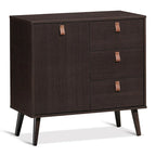 3-drawer Sideboard Storage Display Cabinet-Brown - 31.5 x 15.5 x 32 (L x W x H)