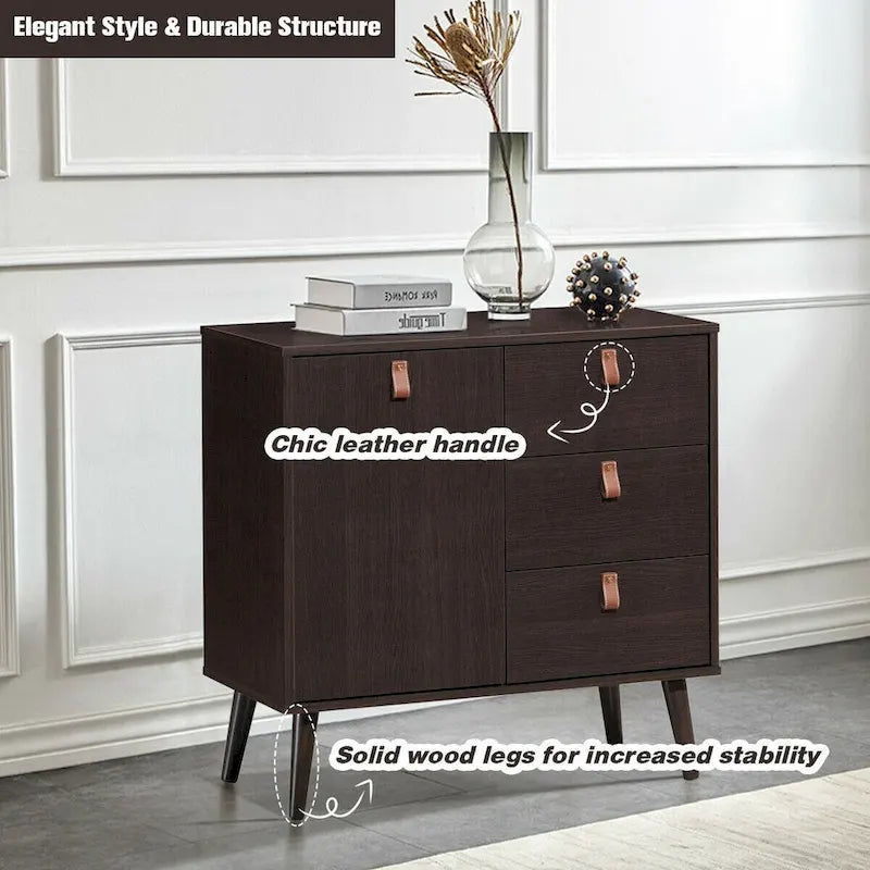 Mobile credenza a 3 cassetti - Marrone - 31,5 x 15,5 x 32 (L x P x A)