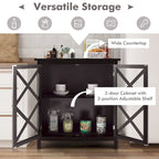 Costway Credenza da Cucina con Ante in Vetro e - Vedi Dettagli