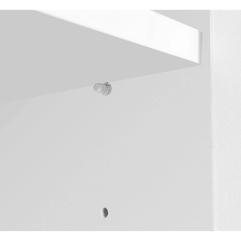 Scarpiera bianca lucida con luce a LED e ripiani regolabili