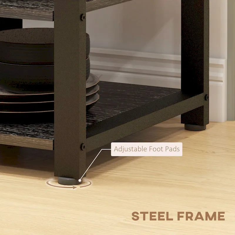 Scaffale industriale per fornaio con presa elettrica e luci a LED, portaoggetti