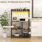 Scaffale industriale per fornaio con presa elettrica e luci a LED, portaoggetti