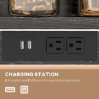 Scaffale industriale per fornaio con presa elettrica e luci a LED, portaoggetti