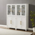 Crosley Roarke 2Pc Pantry Storage Cabinet W/Glass Door Hutch Set