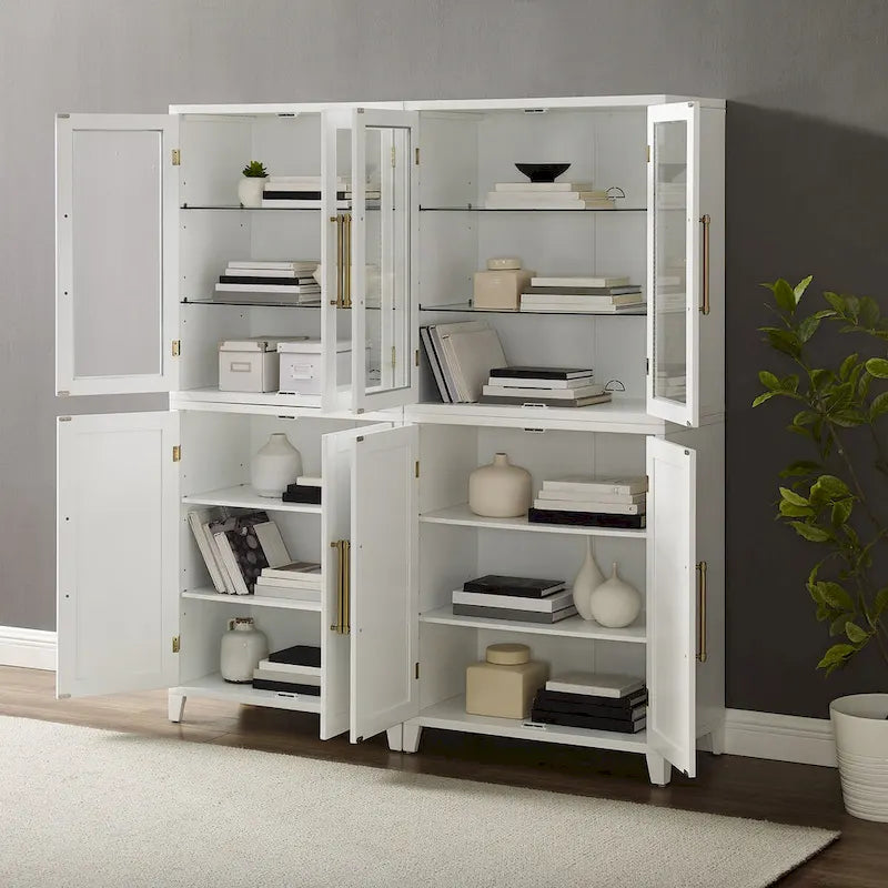 Crosley Roarke Set da 2 Mobili Dispensa con Vetrina