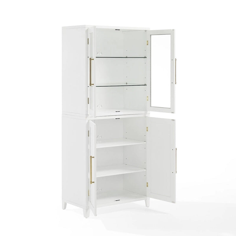 Crosley Roarke Set da 2 Mobili Dispensa con Vetrina