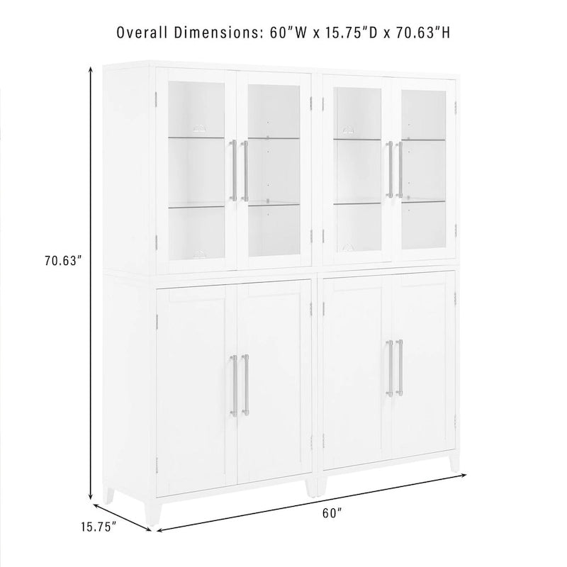 Crosley Roarke Set da 2 Mobili Dispensa con Vetrina