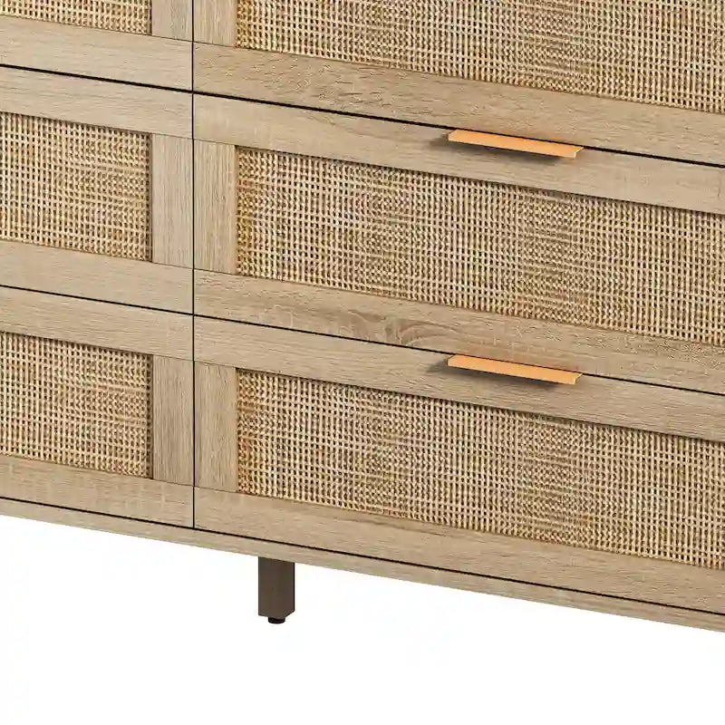 Moderno armadietto contenitore in rattan con cassetti in rattan, per camera da letto, soggiorno